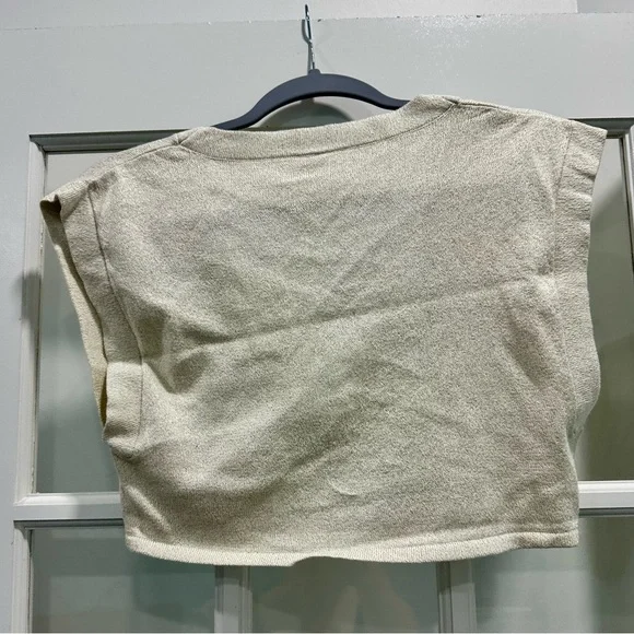 Anthropology Cropped Twist Cream Women's Tank - Size Medium - Picture 6 of 6
